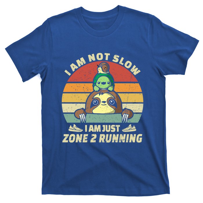 Vintage Im Just Zone 2 Running Funny Sloth Slow Runner Team Gift T-Shirt