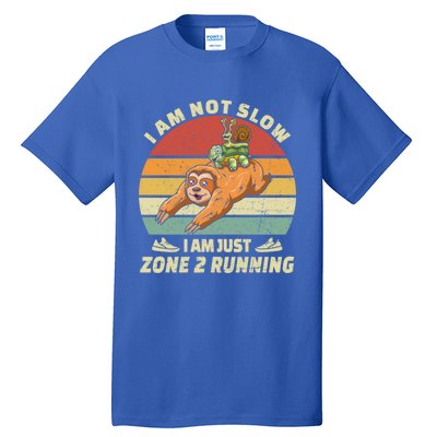 Vintage Im Just Zone 2 Running Sloth Slow Runner Team Great Gift Tall T-Shirt