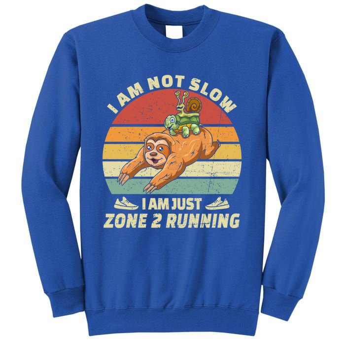 Vintage Im Just Zone 2 Running Sloth Slow Runner Team Great Gift Tall Sweatshirt