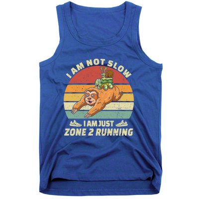 Vintage Im Just Zone 2 Running Sloth Slow Runner Team Great Gift Tank Top