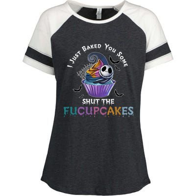 Vintage I Just Baked You Some Shut The Fucupcakes Cat Baking Gift Enza Ladies Jersey Colorblock Tee