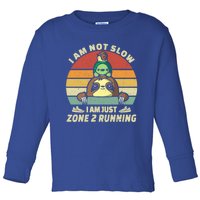 Vintage Im Just Zone 2 Running Funny Sloth Slow Runner Team Gift Toddler Long Sleeve Shirt