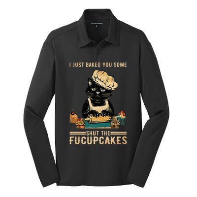 Vintage I Just Baked You Some Shut The Fucupcakes Silk Touch Performance Long Sleeve Polo