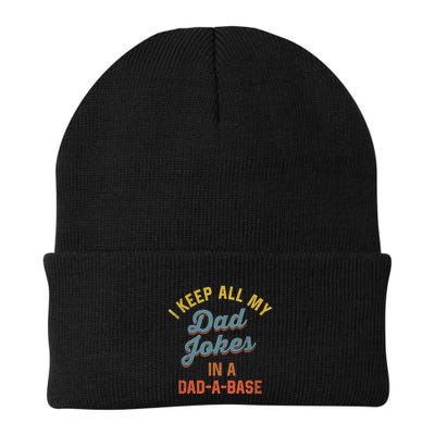 Vintage I Keep All My Dad Jokes In A Dadgift A Gift Base Funny Dad Funny Gift Beanie