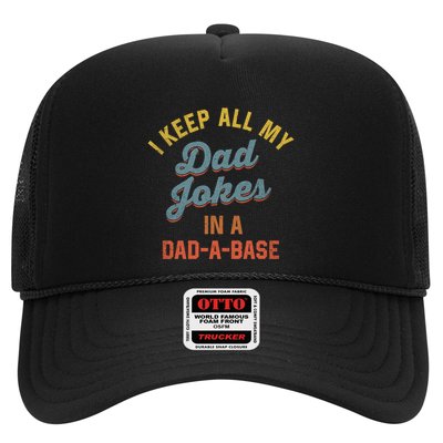 Vintage I Keep All My Dad Jokes In A Dadgift A Gift Base Funny Dad Funny Gift Trucker Hat