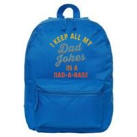 Vintage I Keep All My Dad Jokes In A Dadgift A Gift Base Funny Dad Funny Gift 16 in Basic Backpack