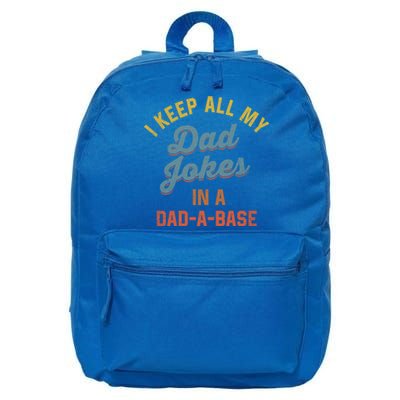 Vintage I Keep All My Dad Jokes In A Dadgift A Gift Base Funny Dad Funny Gift 16 in Basic Backpack