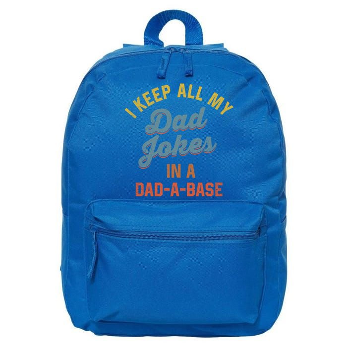 Vintage I Keep All My Dad Jokes In A Dadgift A Gift Base Funny Dad Funny Gift 16 in Basic Backpack