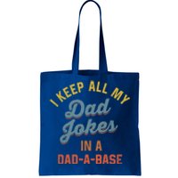 Vintage I Keep All My Dad Jokes In A Dadgift A Gift Base Funny Dad Funny Gift Tote Bag