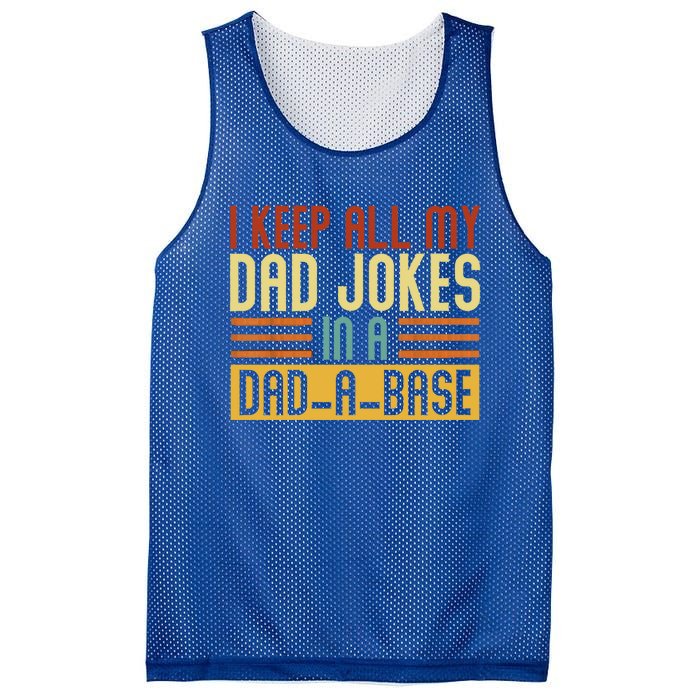 Vintage I Keep All My Dad Jokes In A Dadmeaningful Giftameaningful Giftbase Dad Mesh Reversible Basketball Jersey Tank