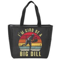 Vintage IM Kind Of A Big Dill Pickleball Player Retro Funny Zip Tote Bag