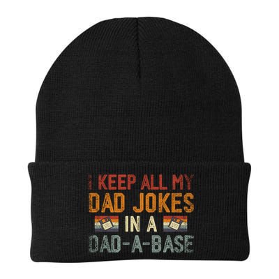 Vintage I Keep All My Dad Jokes In A Dad A Base Fathers Day Gift Beanie
