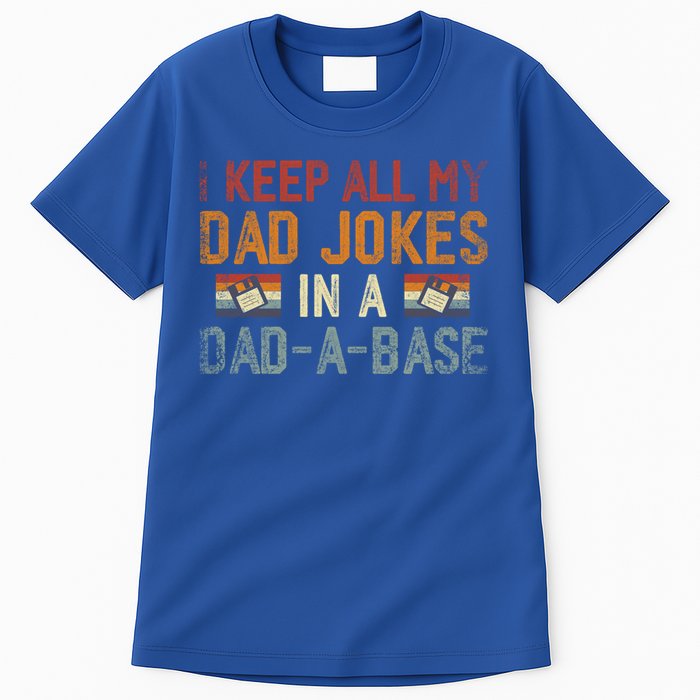 Vintage I Keep All My Dad Jokes In A Dad A Base Fathers Day Gift Tall T-Shirt