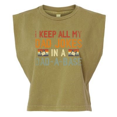 Vintage I Keep All My Dad Jokes In A Dad A Base Fathers Day Gift Garment-Dyed Women's Muscle Tee