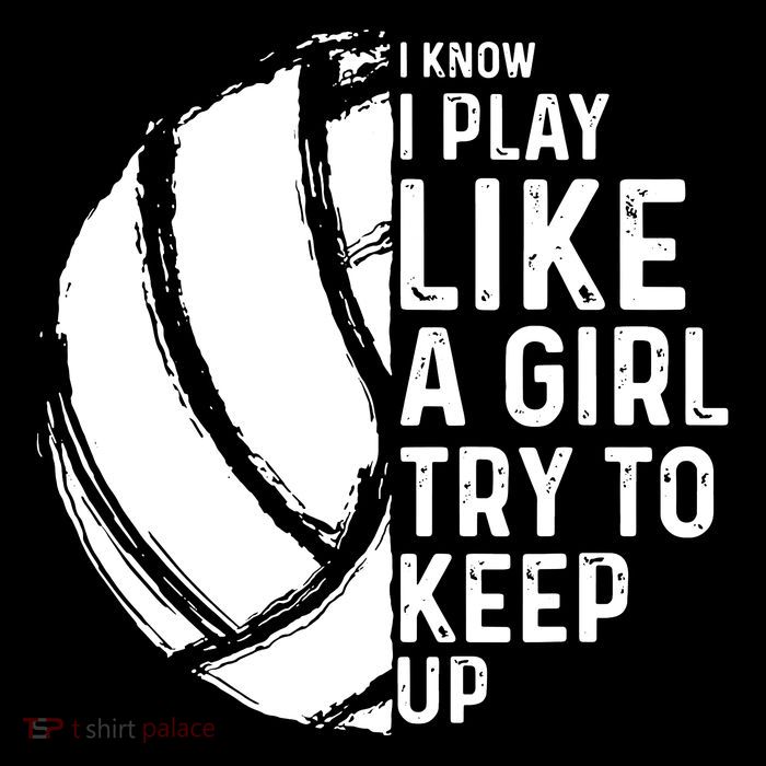 Volleyball I Know I Play Like A Girl Try To Keep Up Drawstring Bag