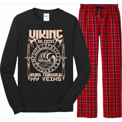 Viking Blood Runs Through My Veins Long Sleeve Pajama Set