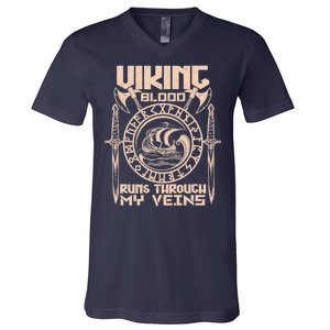 Viking Blood Runs Through My Veins V-Neck T-Shirt