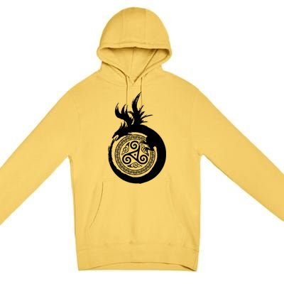 Viking Dragon Celtic Emblem Premium Pullover Hoodie