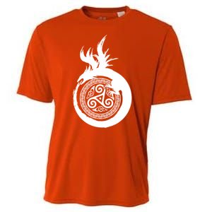 Viking Dragon Celtic Emblem Cooling Performance Crew T-Shirt