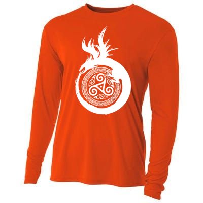 Viking Dragon Celtic Emblem Cooling Performance Long Sleeve Crew