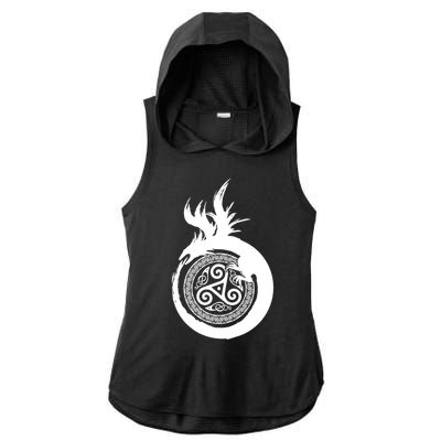 Viking Dragon Celtic Emblem Ladies PosiCharge Tri-Blend Wicking Draft Hoodie Tank