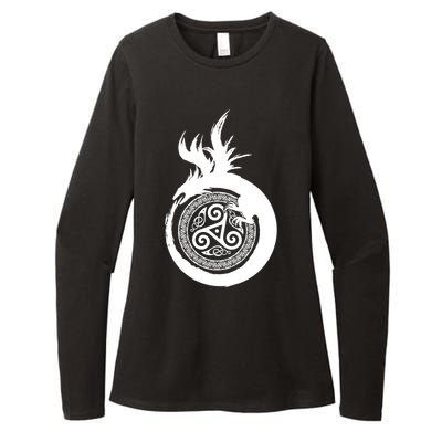 Viking Dragon Celtic Emblem Womens CVC Long Sleeve Shirt