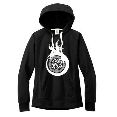 Viking Dragon Celtic Emblem Women's Fleece Hoodie