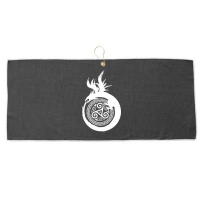 Viking Dragon Celtic Emblem Large Microfiber Waffle Golf Towel