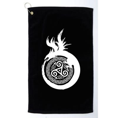 Viking Dragon Celtic Emblem Platinum Collection Golf Towel