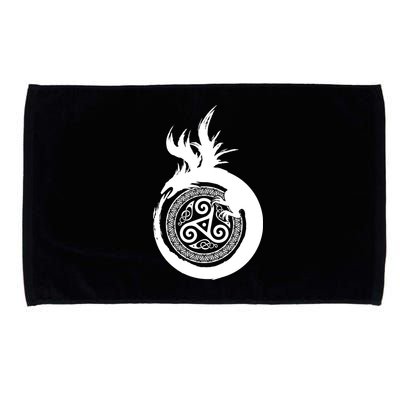 Viking Dragon Celtic Emblem Microfiber Hand Towel