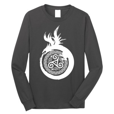 Viking Dragon Celtic Emblem Long Sleeve Shirt