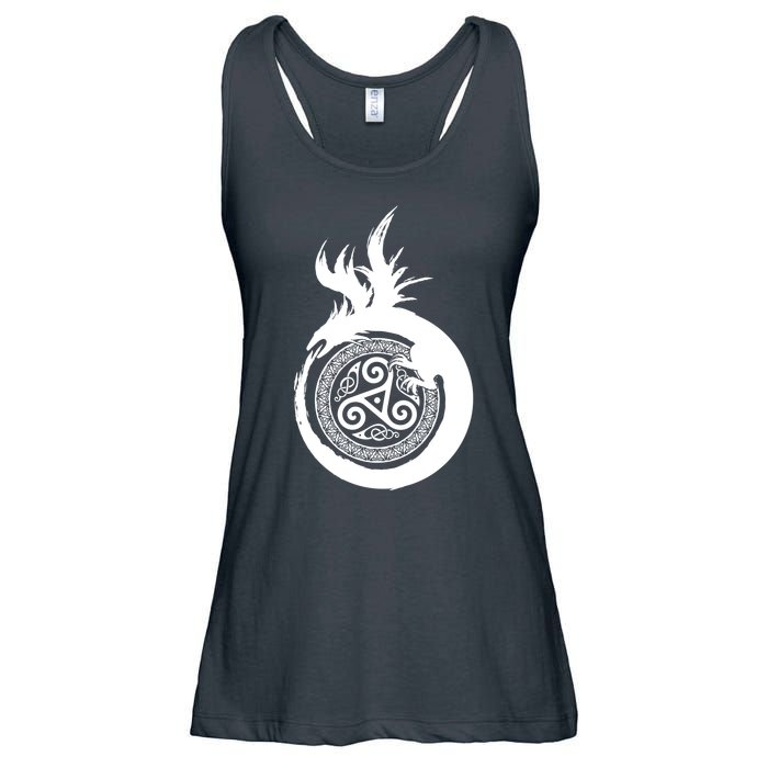 Viking Dragon Celtic Emblem Ladies Essential Flowy Tank