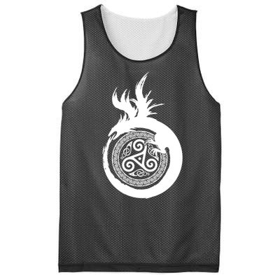 Viking Dragon Celtic Emblem Mesh Reversible Basketball Jersey Tank