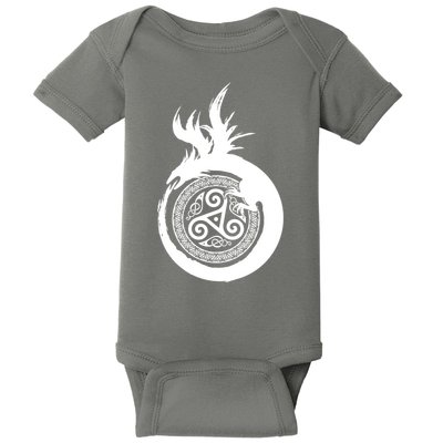 Viking Dragon Celtic Emblem Baby Bodysuit