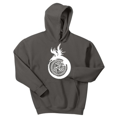 Viking Dragon Celtic Emblem Kids Hoodie