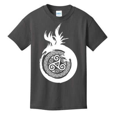 Viking Dragon Celtic Emblem Kids T-Shirt