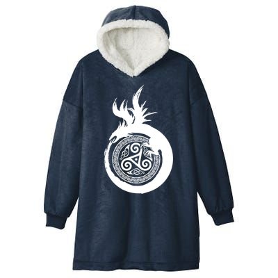 Viking Dragon Celtic Emblem Hooded Wearable Blanket