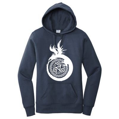 Viking Dragon Celtic Emblem Women's Pullover Hoodie