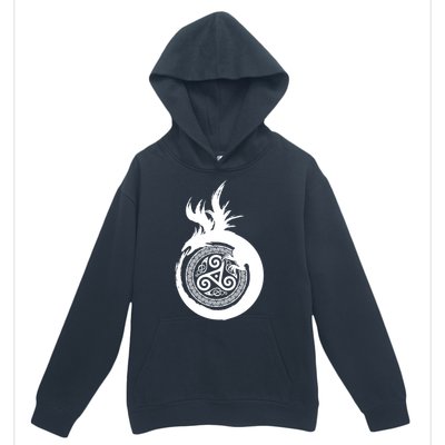 Viking Dragon Celtic Emblem Urban Pullover Hoodie