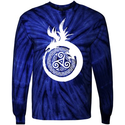 Viking Dragon Celtic Emblem Tie-Dye Long Sleeve Shirt