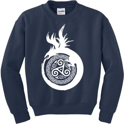 Viking Dragon Celtic Emblem Kids Sweatshirt