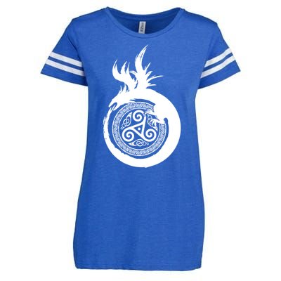 Viking Dragon Celtic Emblem Enza Ladies Jersey Football T-Shirt