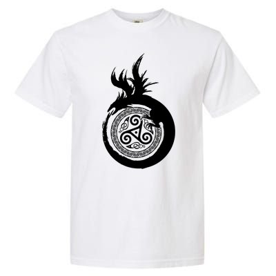 Viking Dragon Celtic Emblem Garment-Dyed Heavyweight T-Shirt