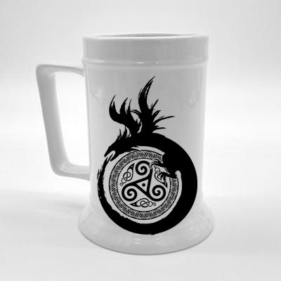 Viking Dragon Celtic Emblem Beer Stein