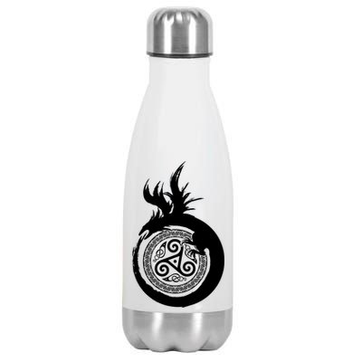 Viking Dragon Celtic Emblem Stainless Steel Insulated Water Bottle