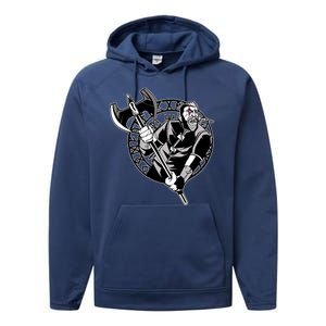 Viking Warrior Weapon Performance Fleece Hoodie