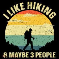 Vintage I Like Hiking & Maybe 3 People Outdoor Hike Mountain Hiking Gift Flatbill Hat