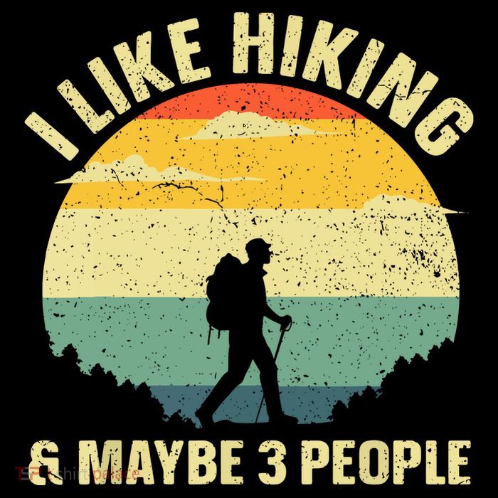 Vintage I Like Hiking & Maybe 3 People Outdoor Hike Mountain Hiking Gift Flatbill Hat