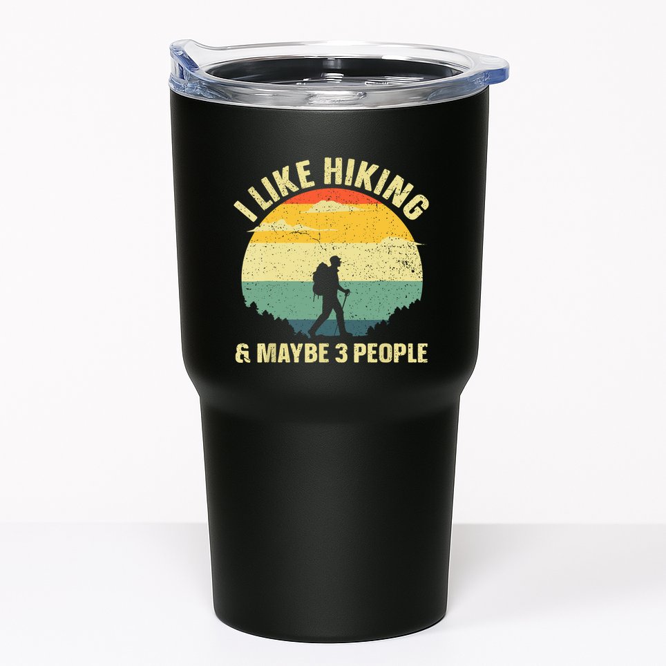 Vintage I Like Hiking & Maybe 3 People Outdoor Hike Mountain Hiking Gift Tumbler