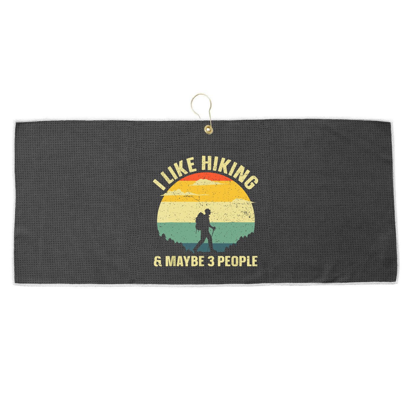 Vintage I Like Hiking & Maybe 3 People Outdoor Hike Mountain Hiking Gift Large Microfiber Waffle Golf Towel